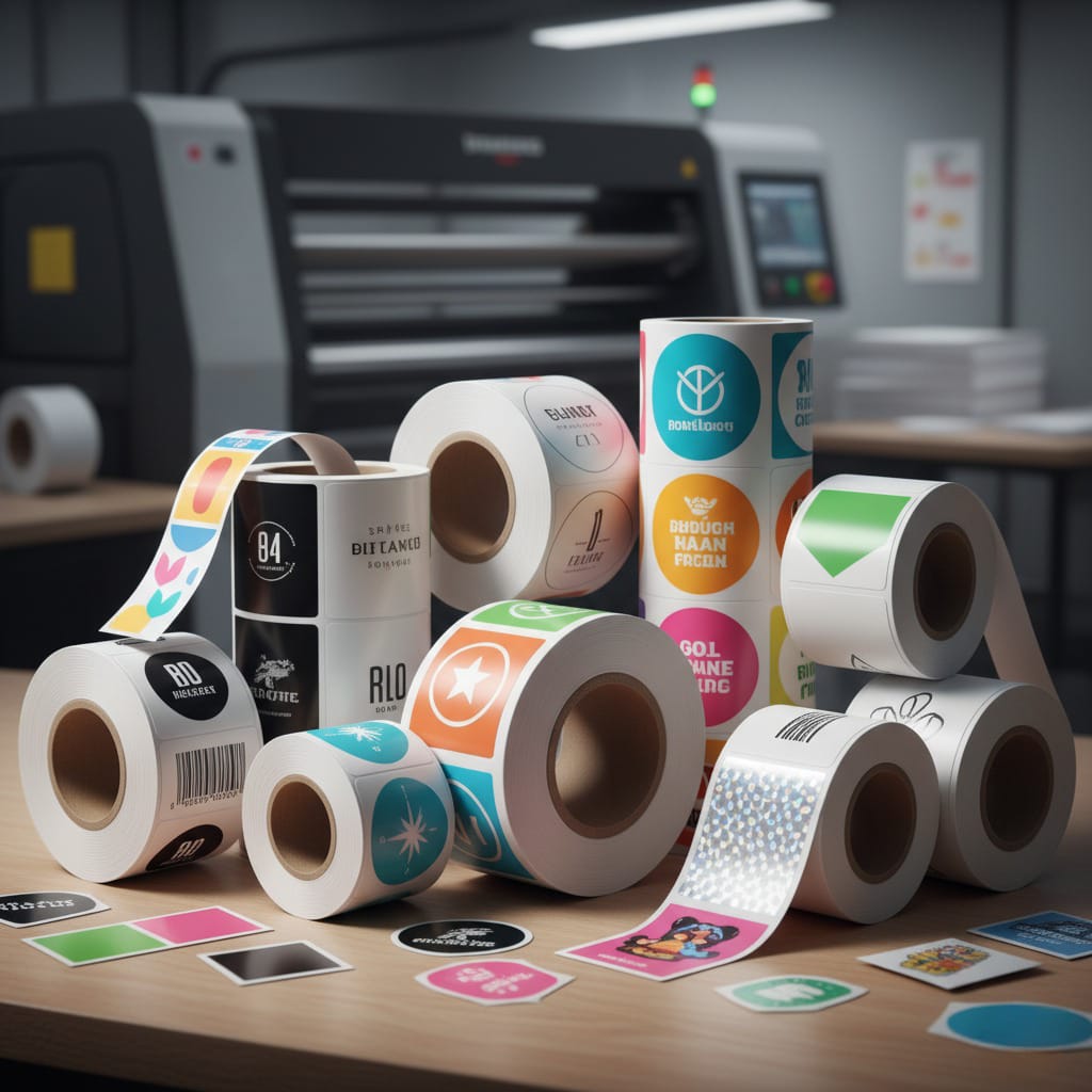 Roll form label printing for products by Kakatiya Printers Hyderabad.